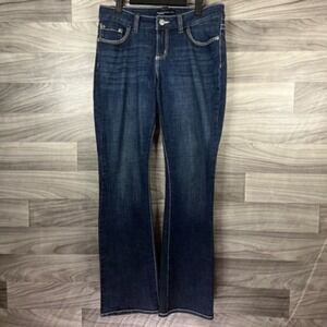 Lee Womens Platinum Label Boot Cut Jeans Blue Stretch Dark Wash Mid Rise Denim 8